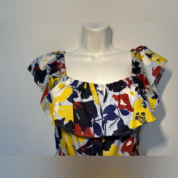 ZARA Z1975 Denim - Off shoulder dress with floral print (L) - EUC - Picture 7 of 13